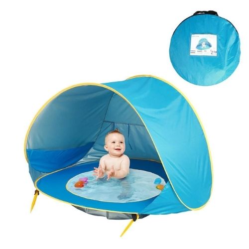 Pop-Up Baby Beach Tent (UV 50+ Protection & Safe Play Pool) - TradixPro