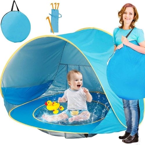 Pop-Up Baby Beach Tent (UV 50+ Protection & Safe Play Pool) - TradixPro