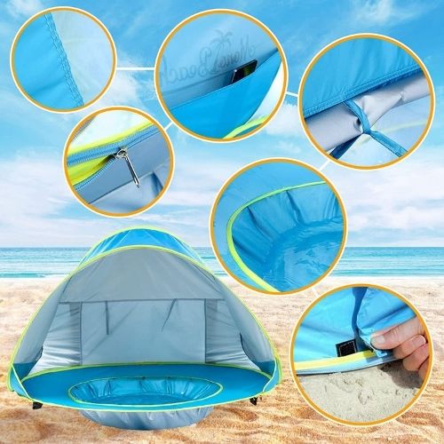 Pop-Up Baby Beach Tent (UV 50+ Protection & Safe Play Pool) - TradixPro