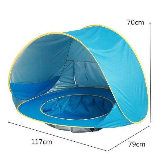 Pop-Up Baby Beach Tent (UV 50+ Protection & Safe Play Pool) - TradixPro