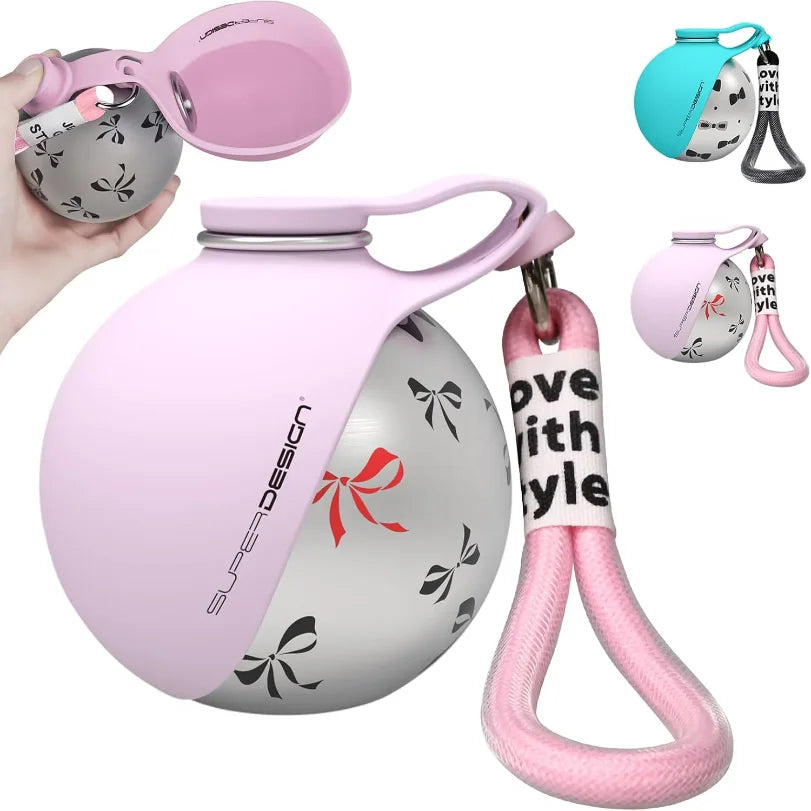 Portable Dog Water Bottle with Bowl - Stainless Steel Leak-Proof Travel - TradixPro