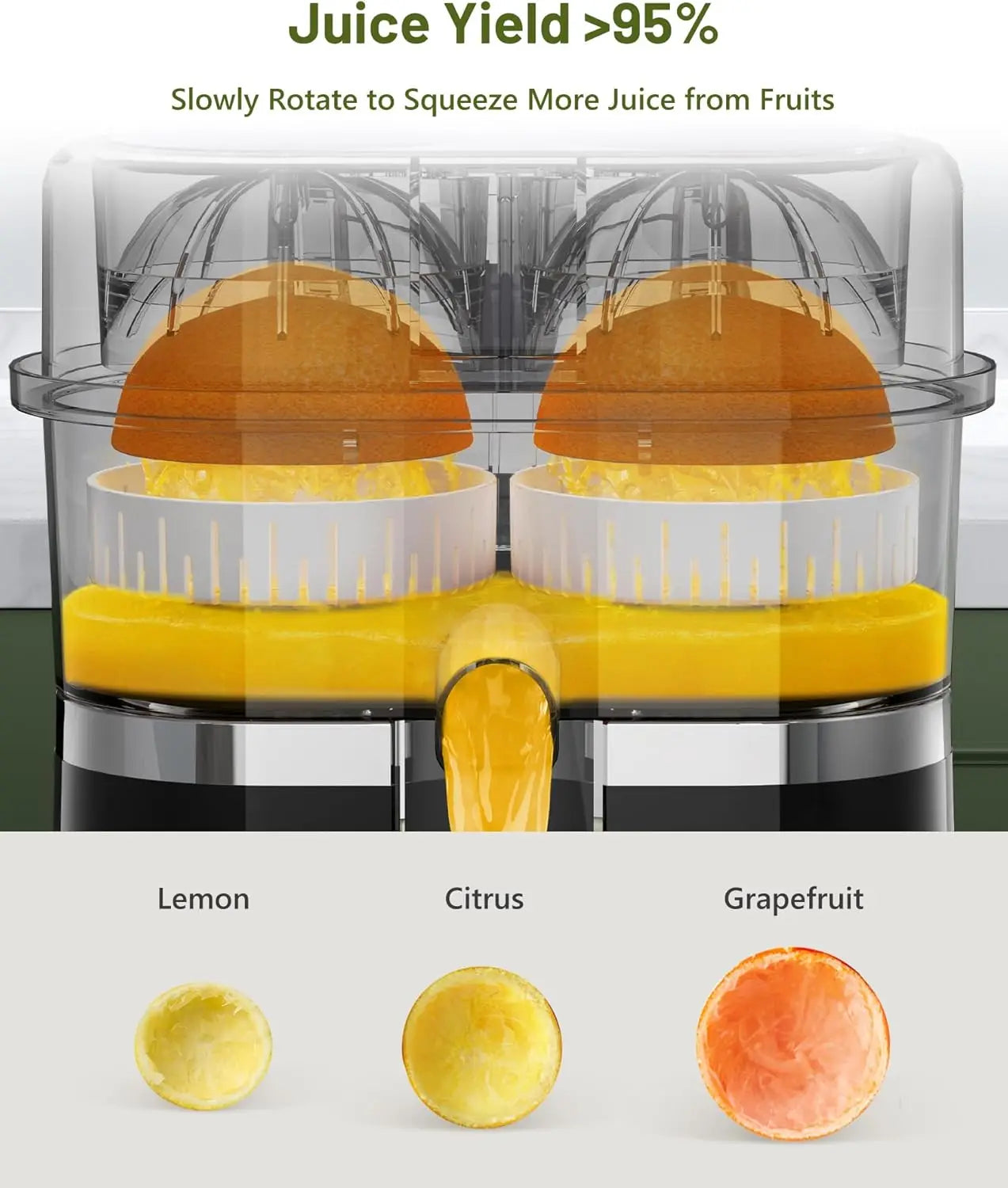 Portable Dual Head Electric Citrus Juicer - 100W Fast Juice Extractor - TradixPro