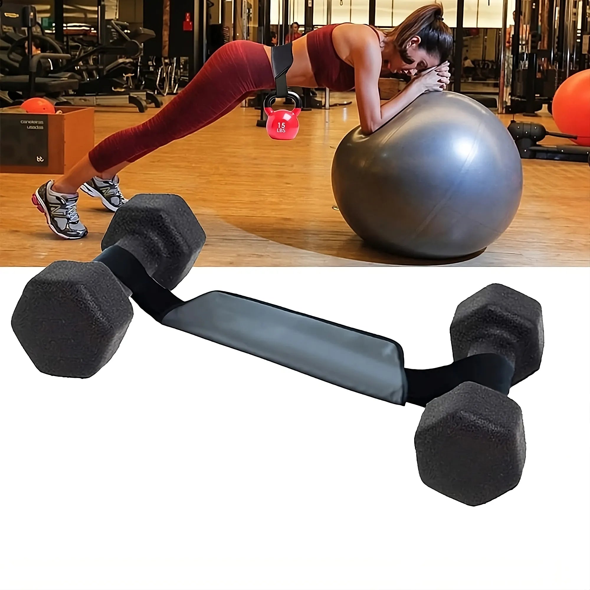 Portable & Padded Hip Thrust Belt (Adjustable Glute Bridge Pad for Glute Isolation) - TradixPro
