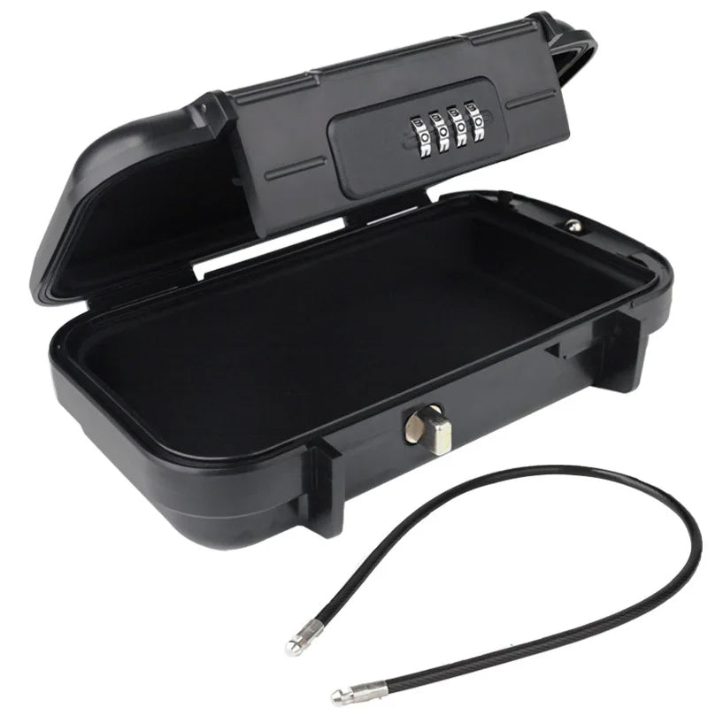 Portable Safe Lockbox - Compact Security Box with Combination Lock & Cable - TradixPro
