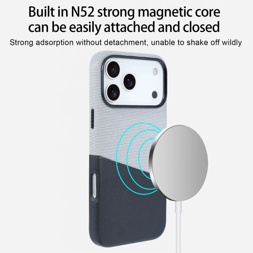 Premium Hybrid Leather Fabric Case for iPhone (Luxurious Texture & Slim Protection) - TradixPro