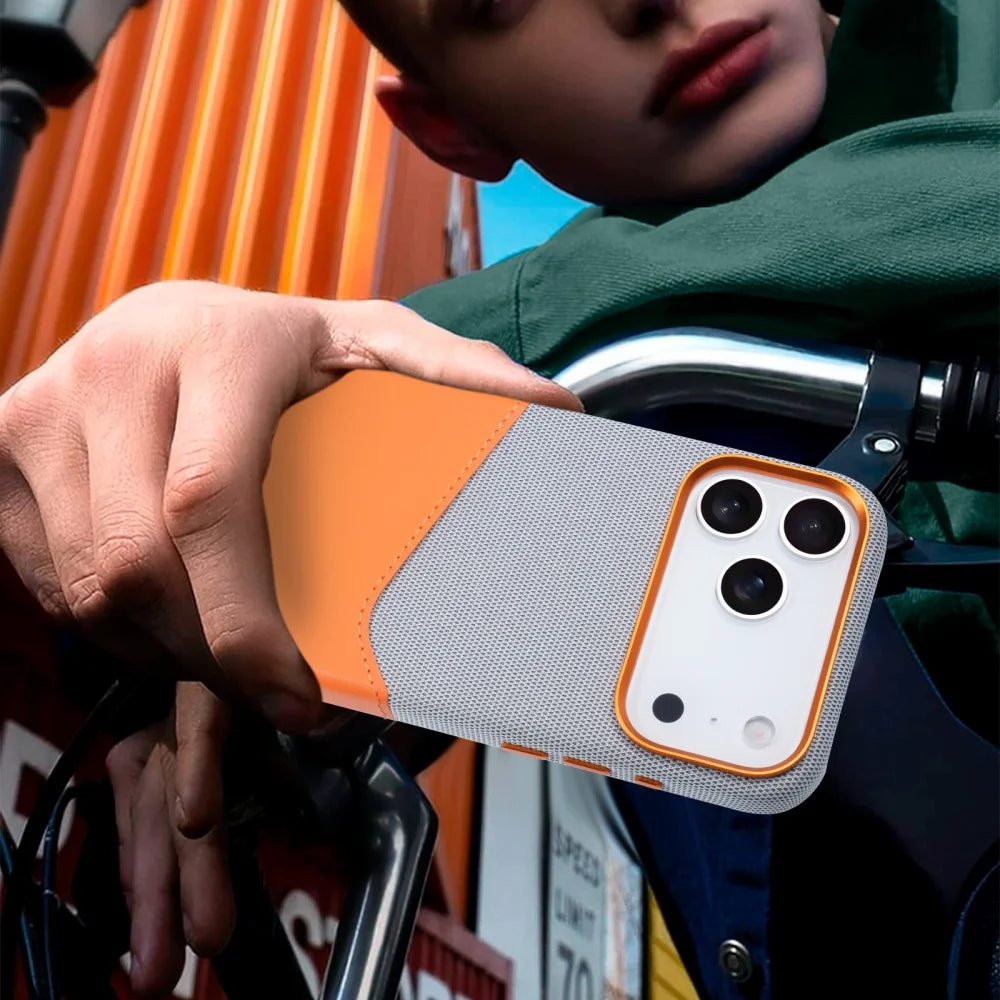 Premium Hybrid Leather Fabric Case for iPhone (Luxurious Texture & Slim Protection) - TradixPro