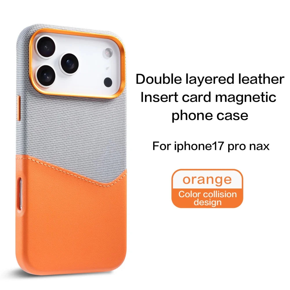 Premium Hybrid Leather Fabric Case for iPhone (Luxurious Texture & Slim Protection) - TradixPro