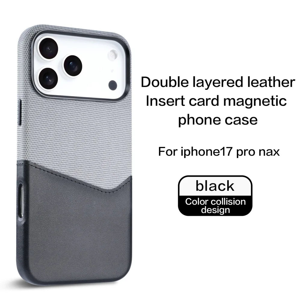 Premium Hybrid Leather Fabric Case for iPhone (Luxurious Texture & Slim Protection) - TradixPro