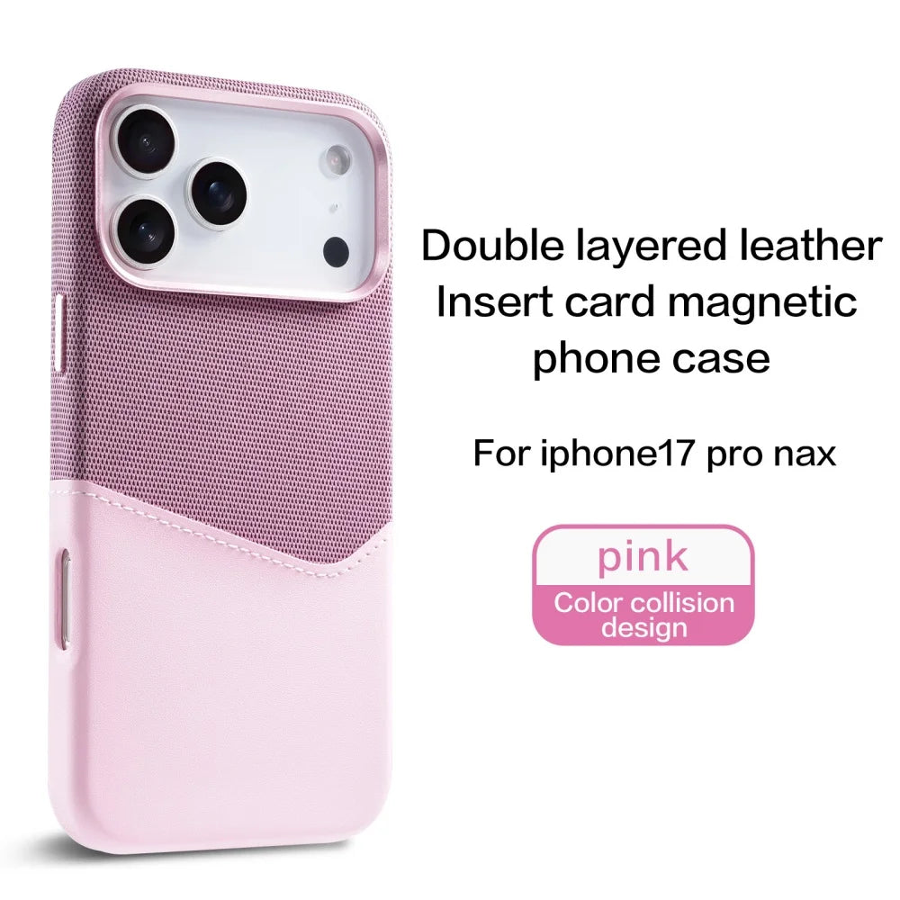 Premium Hybrid Leather Fabric Case for iPhone (Luxurious Texture & Slim Protection) - TradixPro