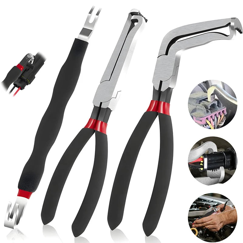 Professional 3-Piece Electrical Disconnect Pliers Set for Automotive - TradixPro