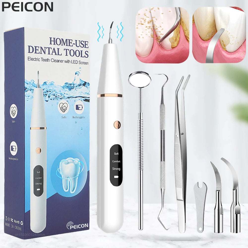 Professional Ultrasonic Tooth Cleaner & Plaque Remover - At-Home Deep Cleaning - TradixPro