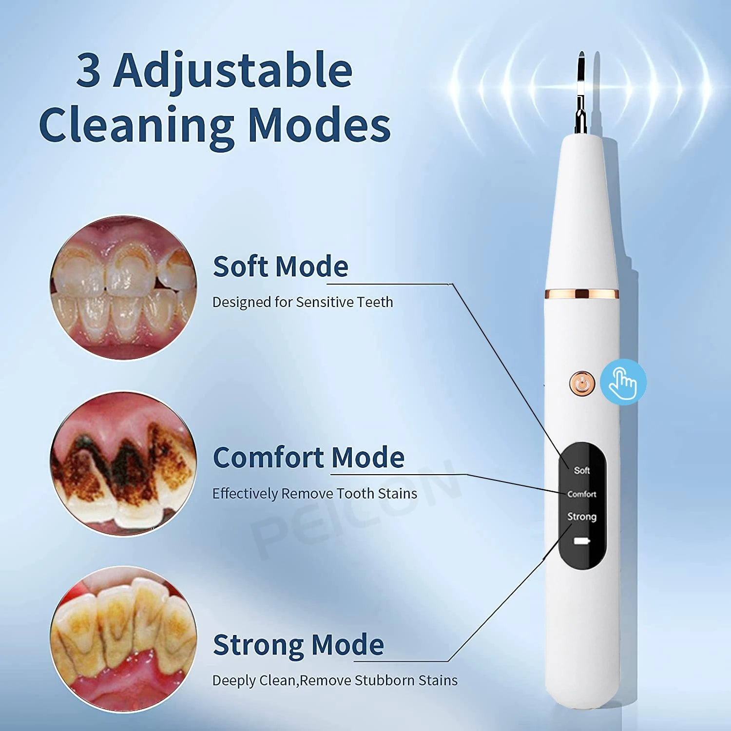 Professional Ultrasonic Tooth Cleaner & Plaque Remover - At-Home Deep Cleaning - TradixPro