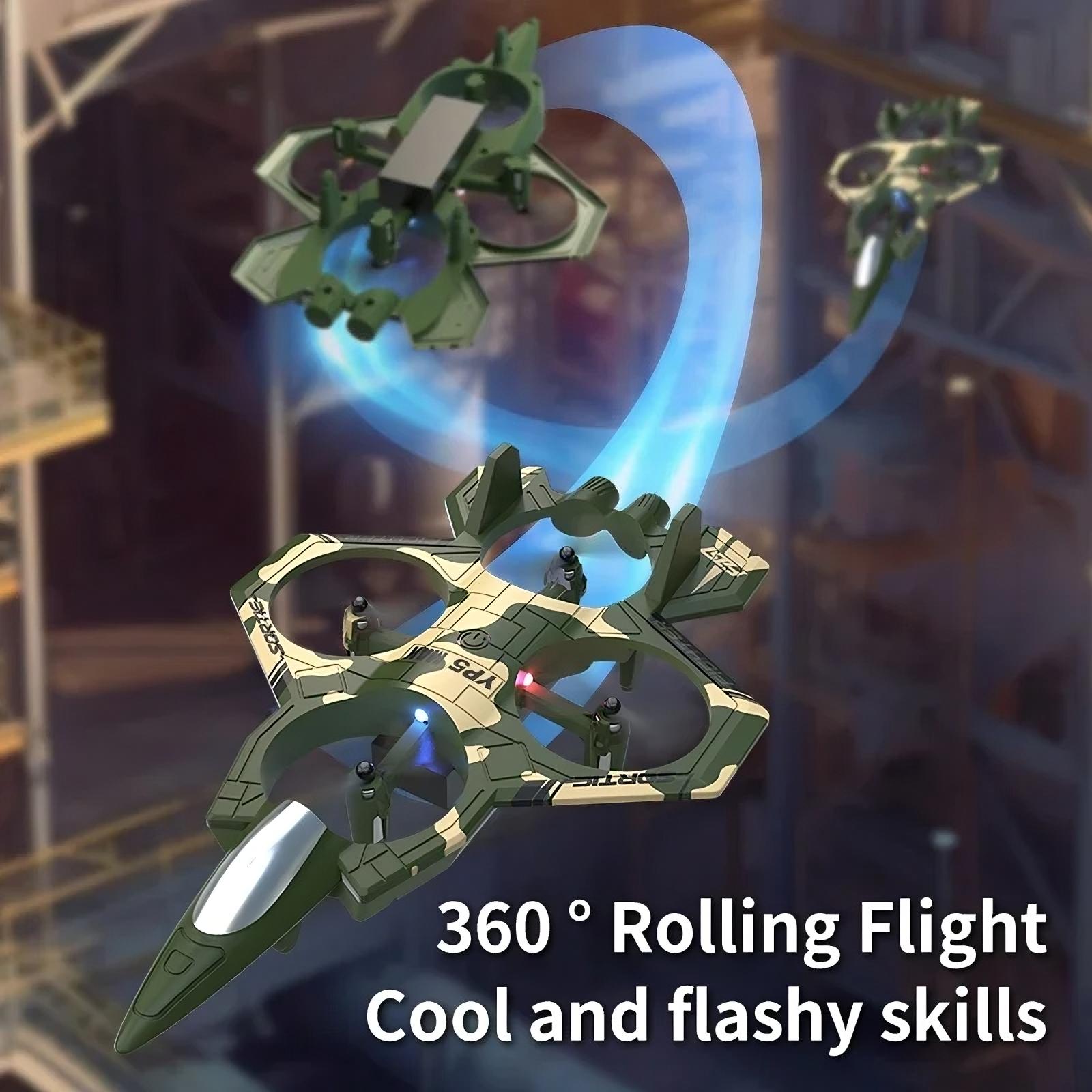 RC Foam Fighter Drone – Remote Control Plane with LED Lights for Kids - TradixPro