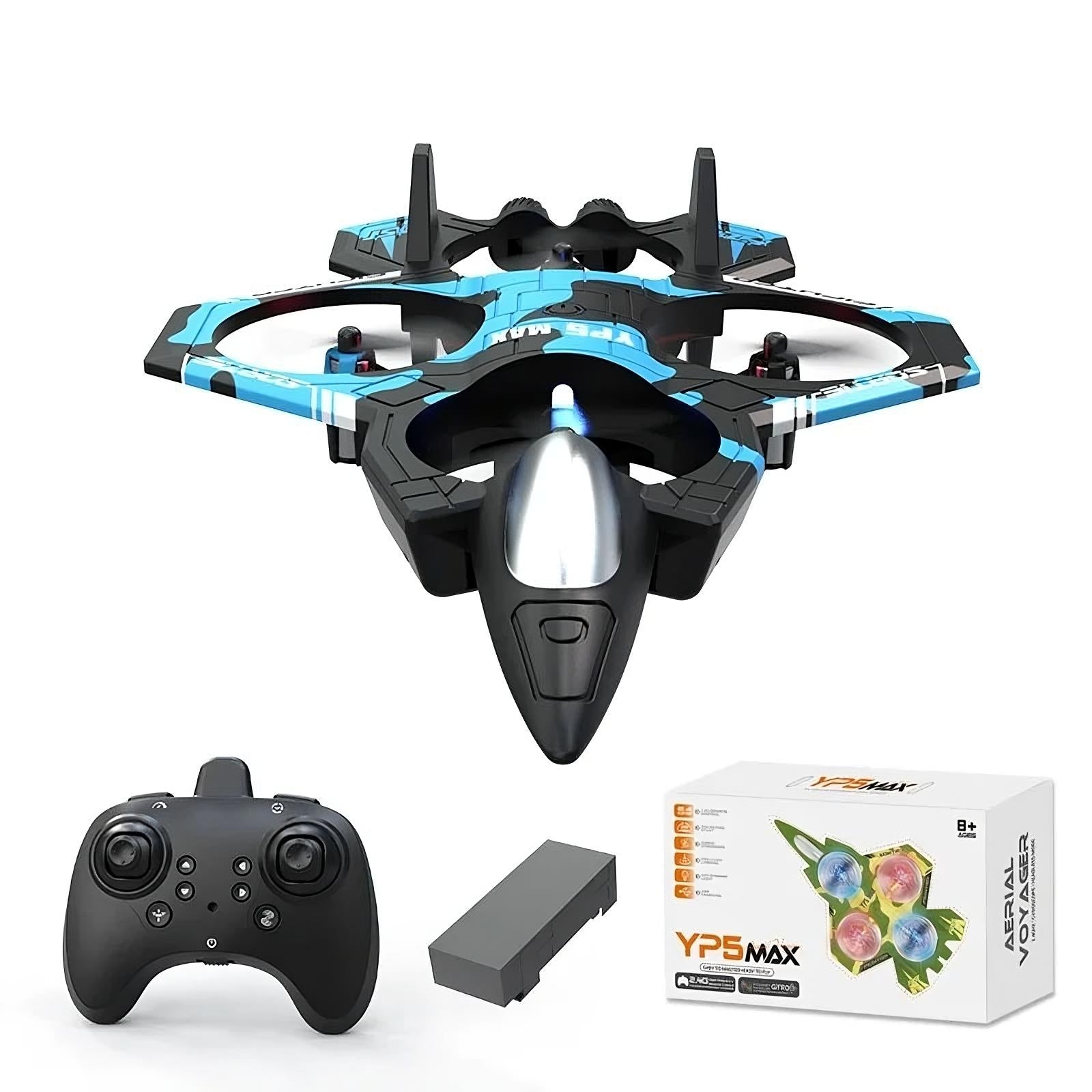 RC Foam Fighter Drone – Remote Control Plane with LED Lights for Kids - TradixPro