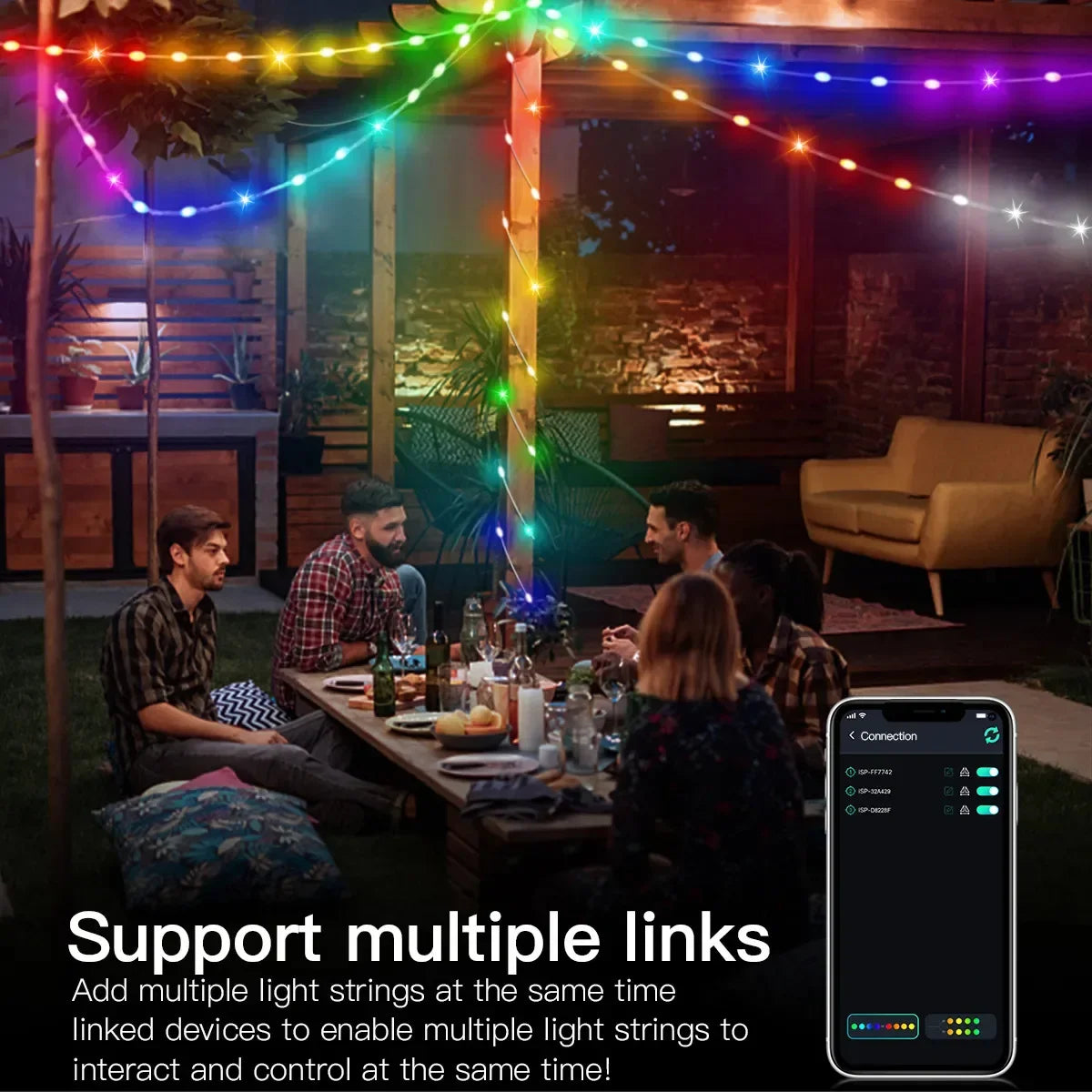 RGBIC Bluetooth String Lights - App Control, Music Sync & Individual LED Colors - TradixPro