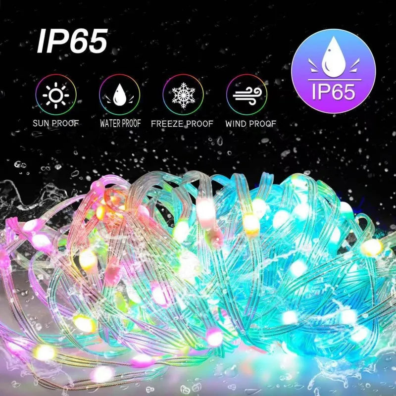 RGBIC Bluetooth String Lights - App Control, Music Sync & Individual LED Colors - TradixPro