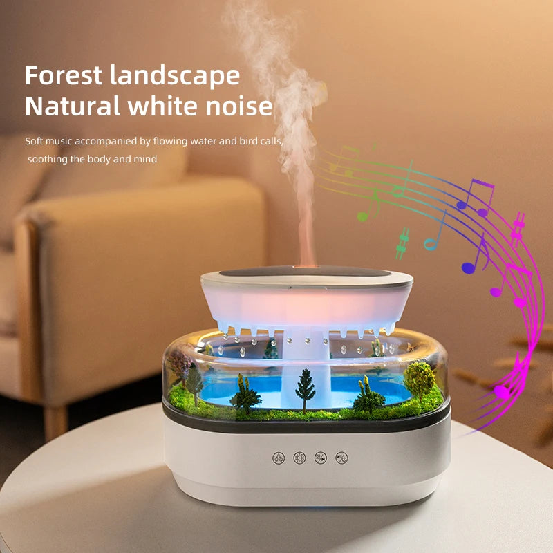 Rain Cloud Aroma Diffuser & Humidifier - Soothing Rain Sound & 7-Color Night Light - TradixPro