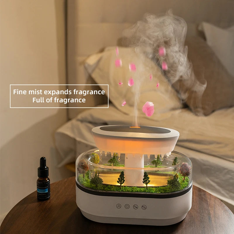 Rain Cloud Aroma Diffuser & Humidifier - Soothing Rain Sound & 7-Color Night Light - TradixPro