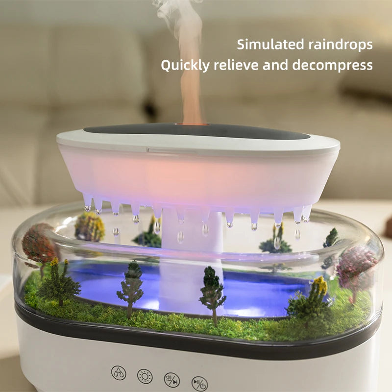 Rain Cloud Aroma Diffuser & Humidifier (Soothing Rain Sound & Night Light) - TradixPro