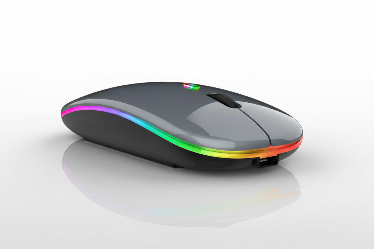 Rechargeable Dual-Mode Wireless Mouse (Bluetooth & 2.4G, RGB Gaming Aesthetic) - TradixPro