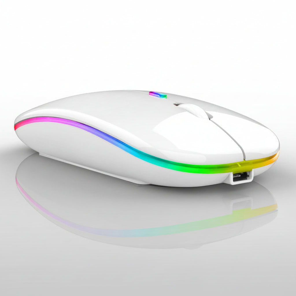 Rechargeable Dual-Mode Wireless Mouse (Bluetooth & 2.4G, RGB Gaming Aesthetic) - TradixPro