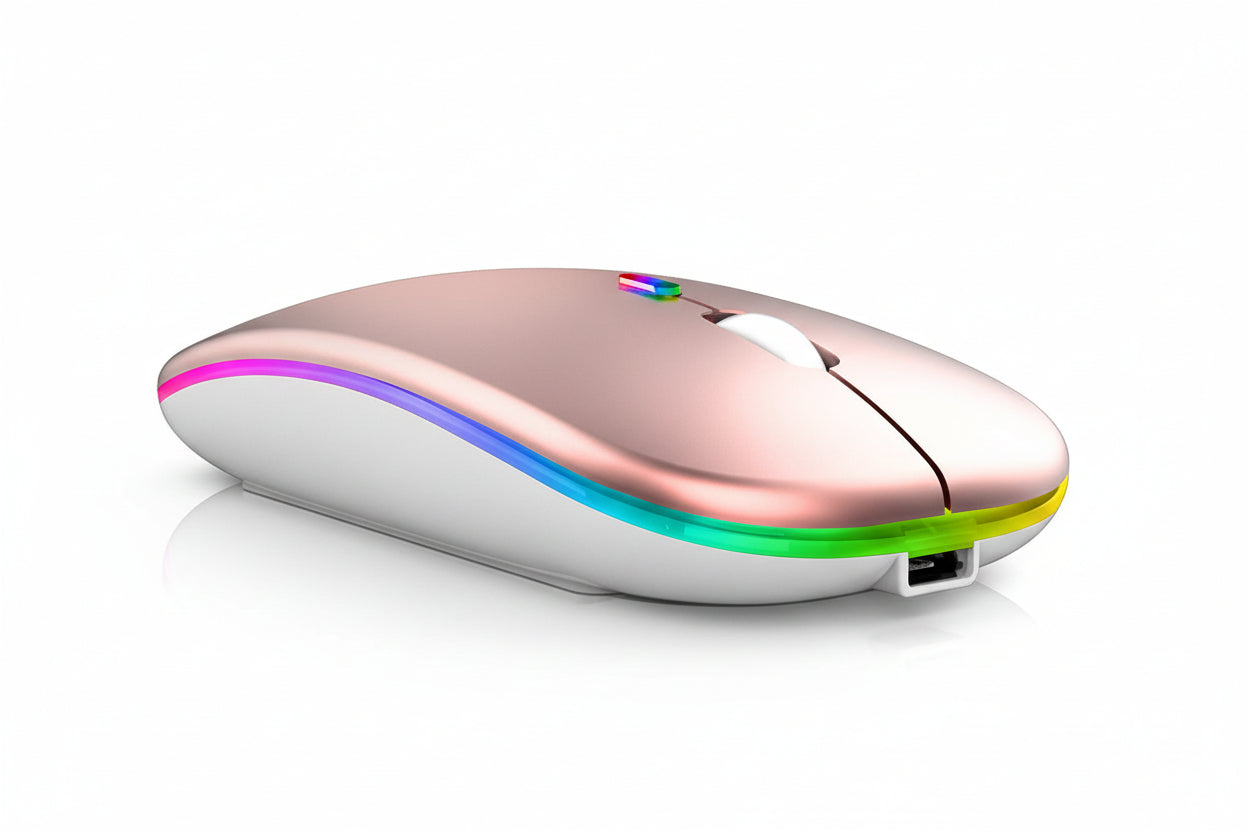 Rechargeable Dual-Mode Wireless Mouse (Bluetooth & 2.4G, RGB Gaming Aesthetic) - TradixPro