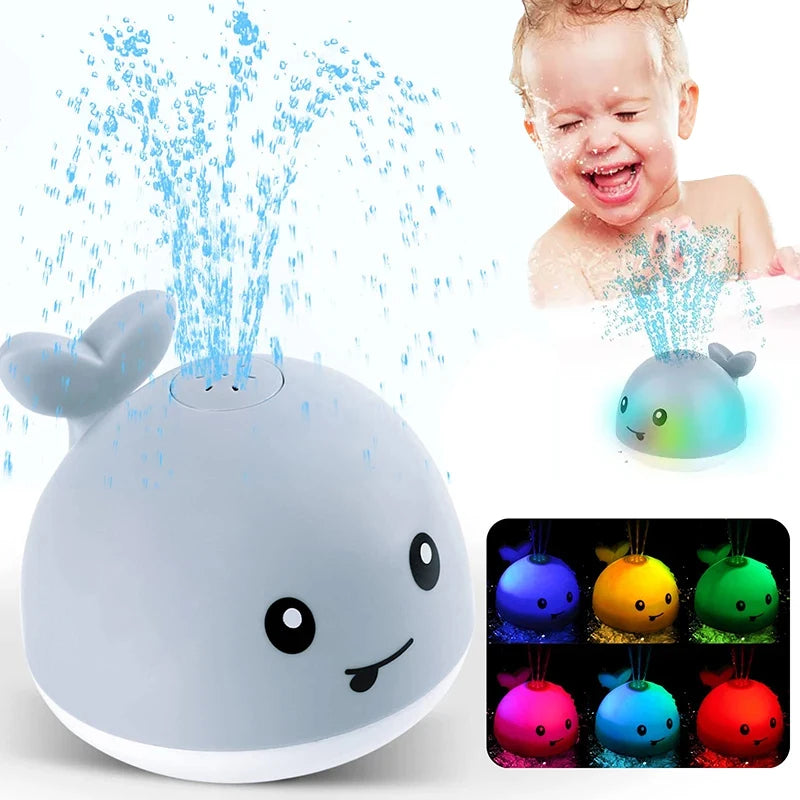 Rechargeable Whale Bath Toy - Light-Up Water Spray | Auto-Sensing Baby Bath Toy - TradixPro