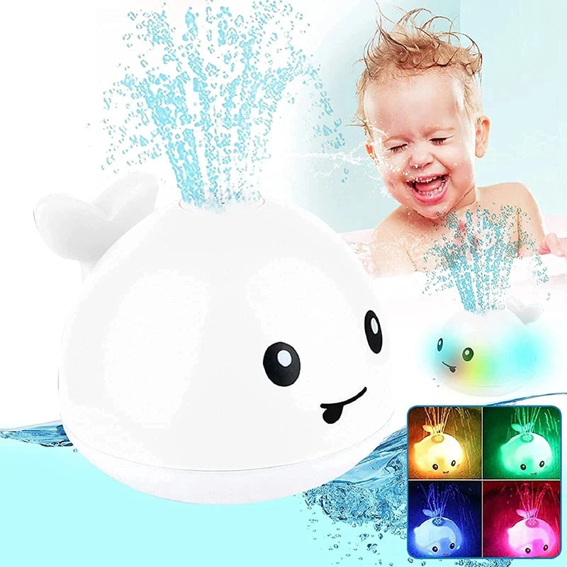 Rechargeable Whale Bath Toy - Light-Up Water Spray | Auto-Sensing Baby Bath Toy - TradixPro