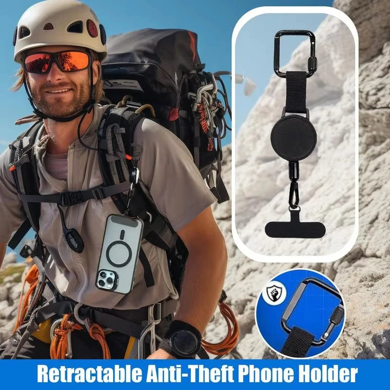 Retractable Anti-Theft Phone Lanyard (Dual Security & Drop Protection) - TradixPro