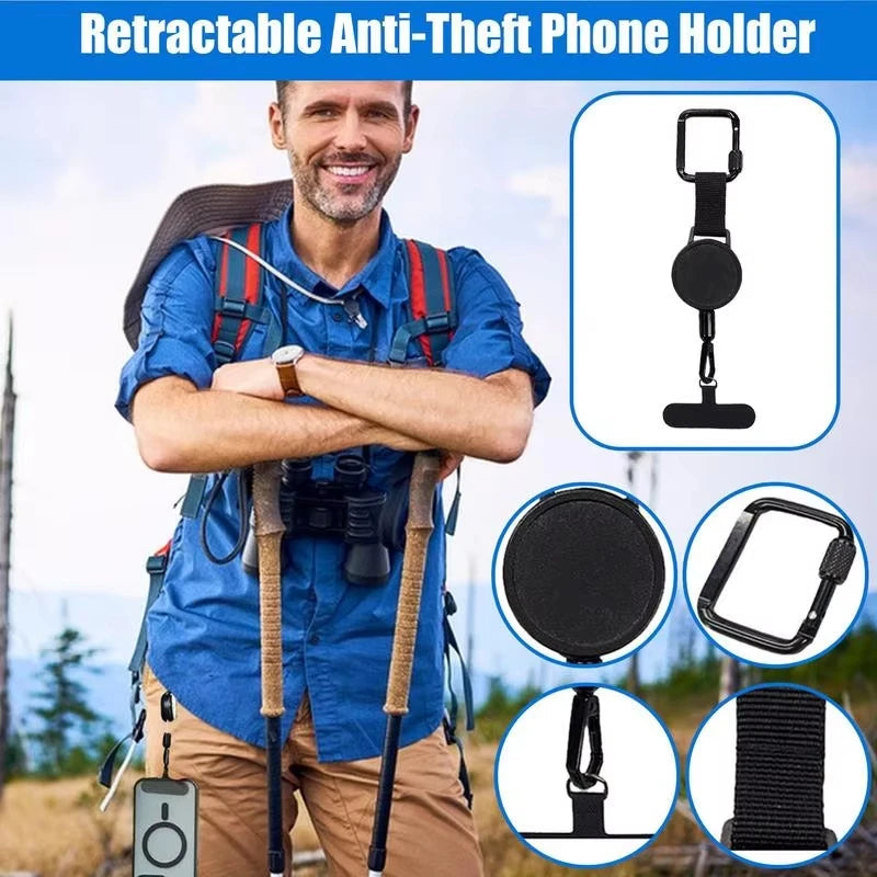 Retractable Anti-Theft Phone Lanyard (Dual Security & Drop Protection) - TradixPro