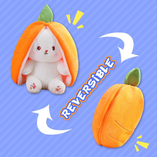 Reversible Plush Bunny - Flip Mood Stuffed Animal Toy for Kids & Adults - TradixPro