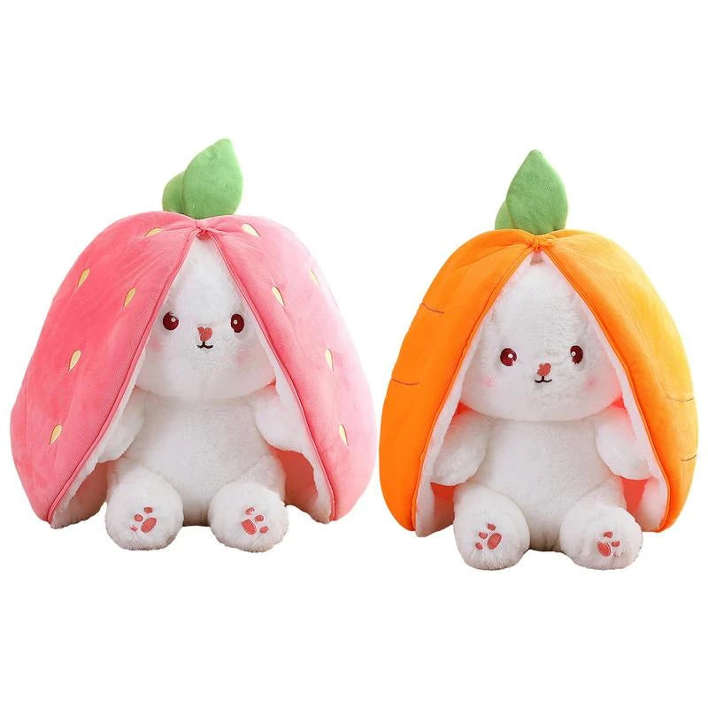 Reversible Plush Bunny - Flip Mood Stuffed Animal Toy for Kids & Adults - TradixPro