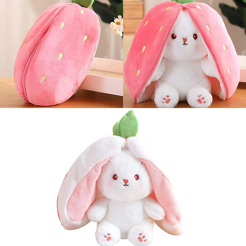 Reversible Plush Bunny - Flip Mood Stuffed Animal Toy for Kids & Adults - TradixPro