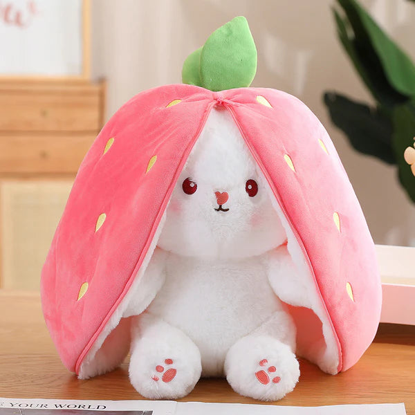 Reversible Plush Bunny - Flip Mood Stuffed Animal Toy for Kids & Adults - TradixPro
