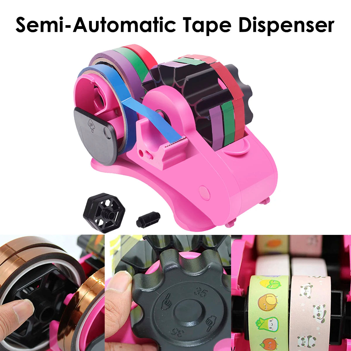 Semi-Automatic Heat Tape Dispenser - Dual Core Gift Wrapping Tool - TradixPro