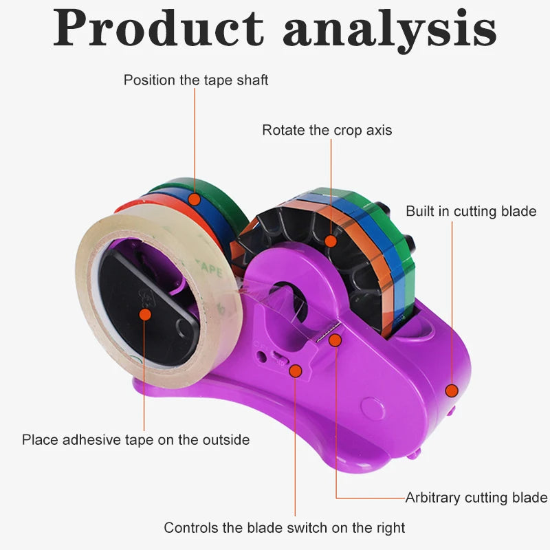 Semi-Automatic Heat Tape Dispenser - Dual Core Gift Wrapping Tool - TradixPro
