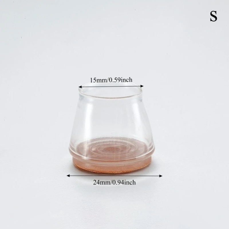 Silicone Chair Leg Caps - Clear Floor Protectors for Furniture Legs - TradixPro