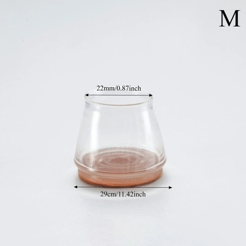 Silicone Chair Leg Caps - Clear Floor Protectors for Furniture Legs - TradixPro