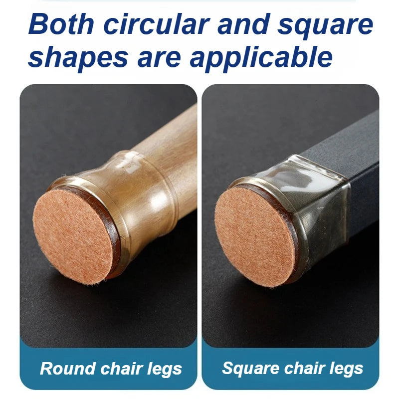 Silicone Chair Leg Caps - Transparent Floor Protectors & Noise Reducers - TradixPro