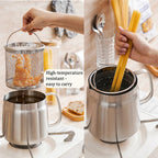 Smart Deep Frying Pot with Built-in Thermometer (Safe Frying & Crispy Results) - TradixPro