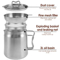 Smart Deep Frying Pot with Built-in Thermometer - Safe Frying & Crispy Results - TradixPro