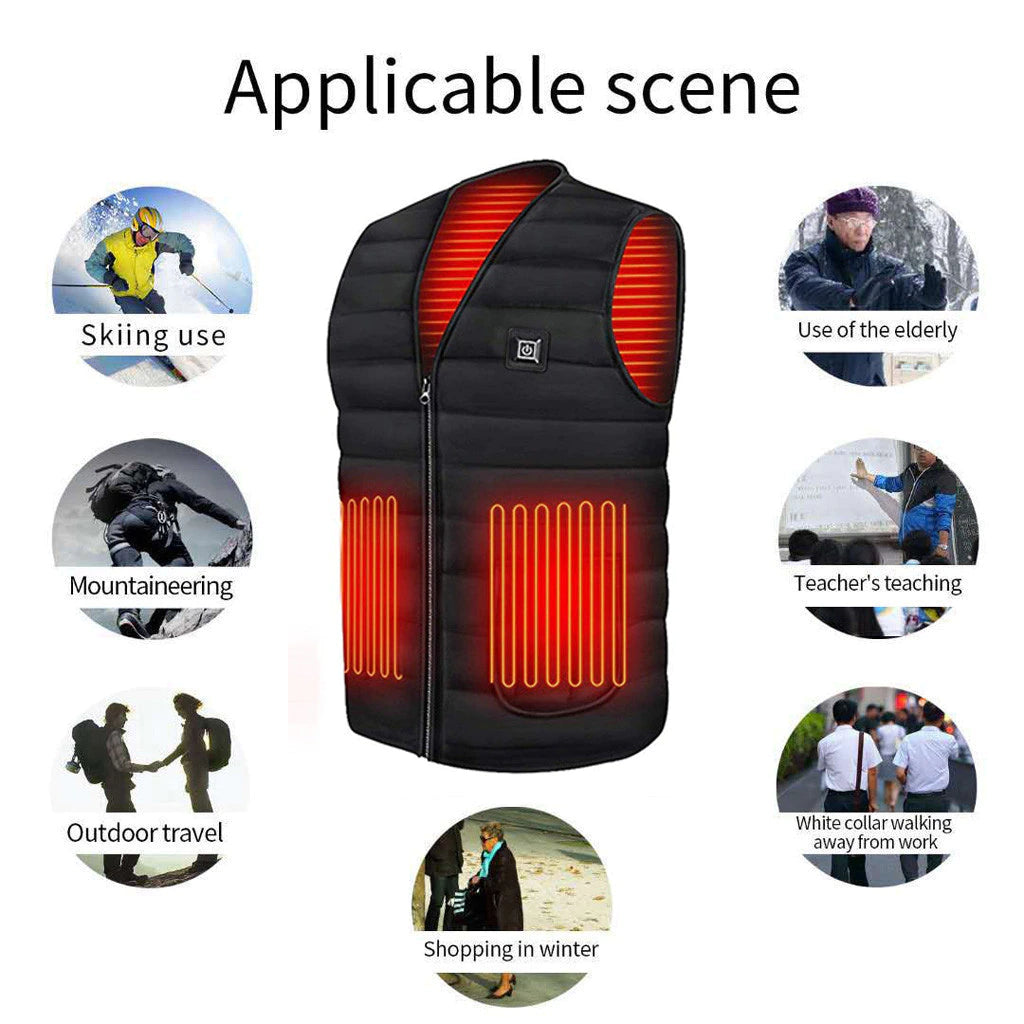 Smart Electric Heated Vest (USB Rechargeable, 3-Level Adjustable Heat) - TradixPro