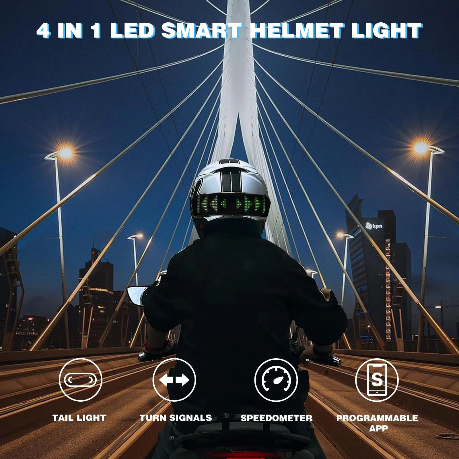 Smart Motorcycle Helmet with Programmable LED Display - Wireless Bluetooth - TradixPro