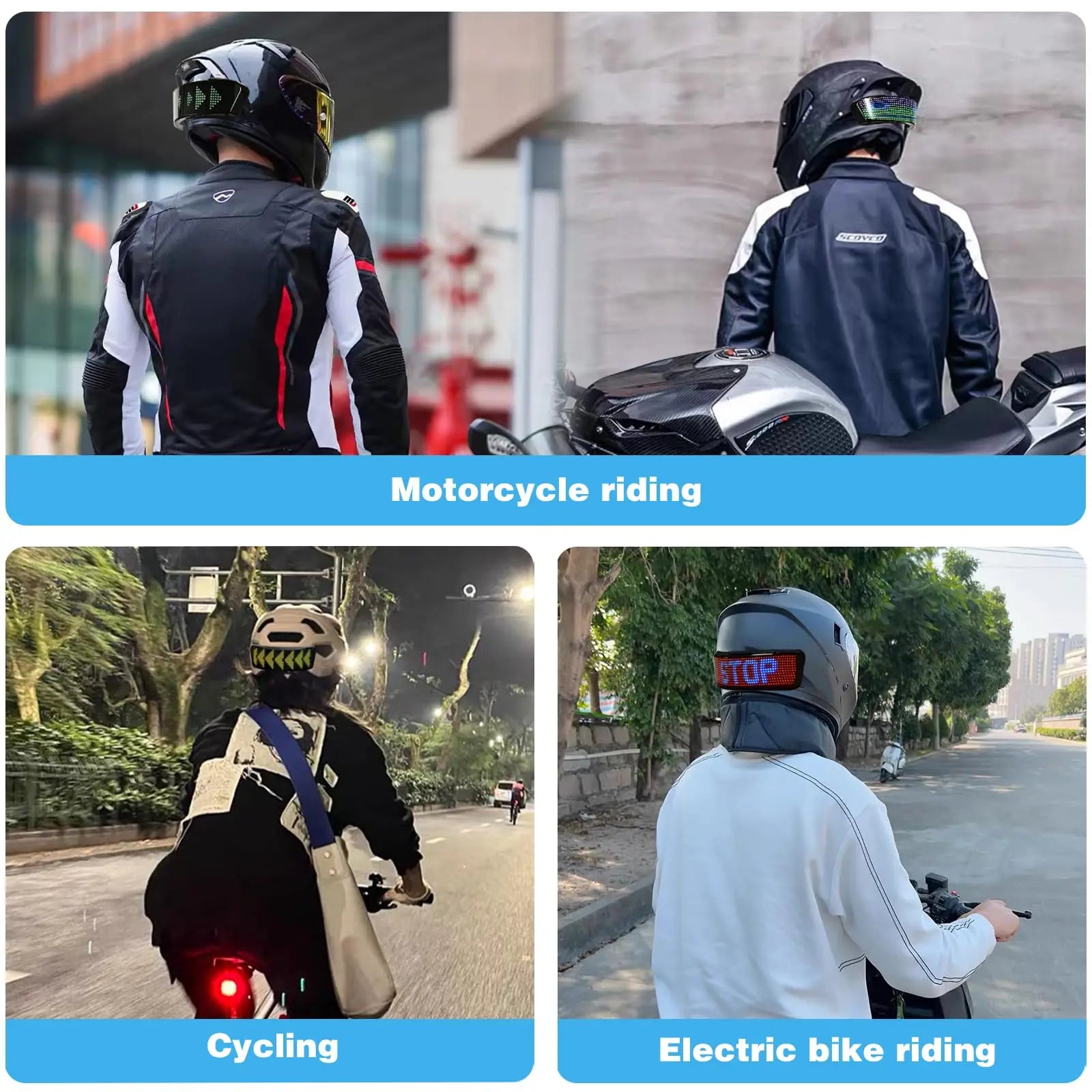 Smart Motorcycle Helmet with Programmable LED Display - Wireless Bluetooth - TradixPro