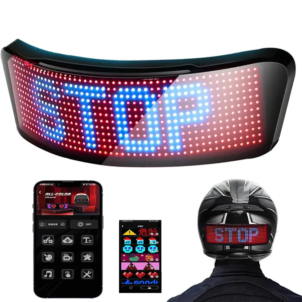 Smart Motorcycle Helmet with Programmable LED Display - Wireless Bluetooth - TradixPro