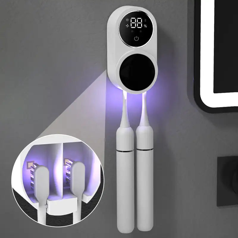 Smart UV Toothbrush Sanitizer & Holder (99.9% Germ Killing & Hygienic Storage) - TradixPro