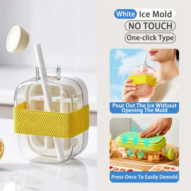 Spill-Proof Ice Cube Maker Tray (Quick Fill & Easy Dispense) - TradixPro