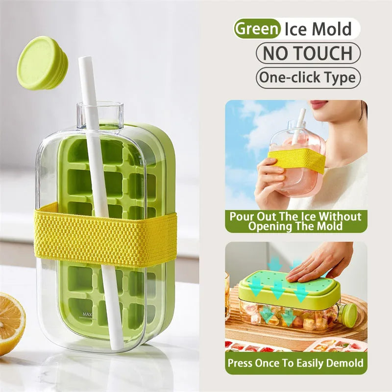 Spill-Proof Ice Cube Maker Tray (Quick Fill & Easy Dispense) - TradixPro