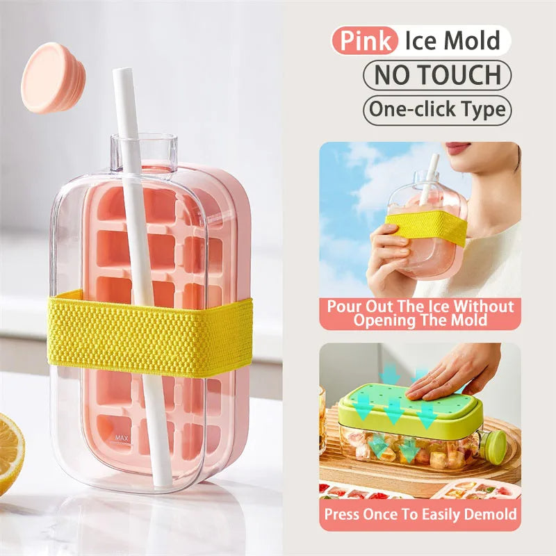 Spill-Proof Ice Cube Maker Tray (Quick Fill & Easy Dispense) - TradixPro
