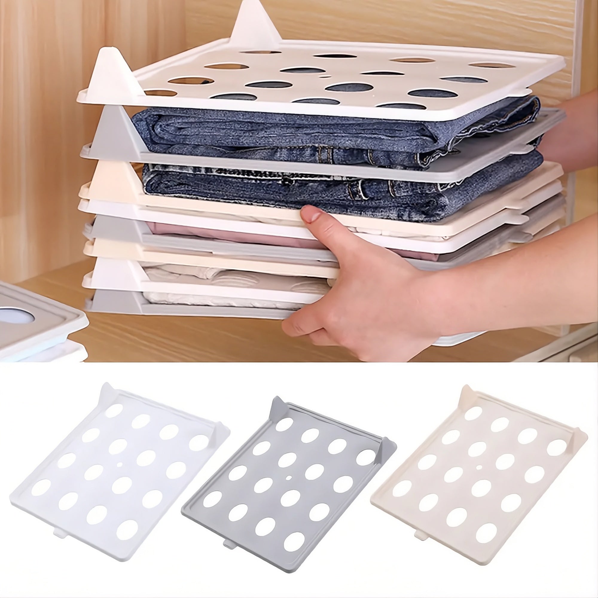 Stackable Clothes Organizer Boards - Folding System for Closet & Drawer - TradixPro